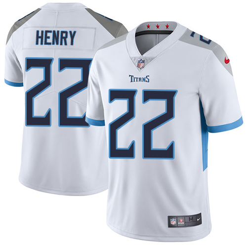 Nike Titans #22 Derrick Henry White Men's Stitched NFL Vapor Untouchable Limited Jersey